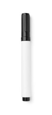 Black marker isolated on white, top view. School stationery