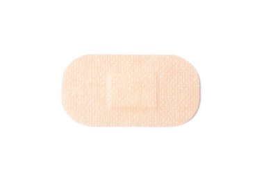 Contraceptive patch isolated on white, top view