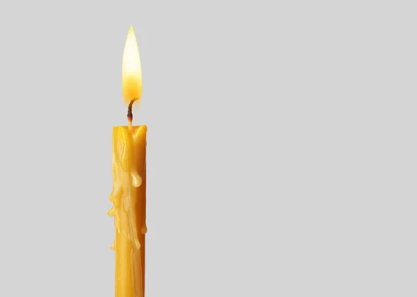 Burning Church Candle Light Background Space Text — Stock Photo, Image