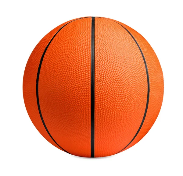 新的橙色篮球运动被白色隔离 — 图库照片