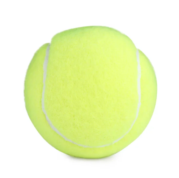 Pallina Tennis Verde Brillante Isolata Bianco — Foto Stock