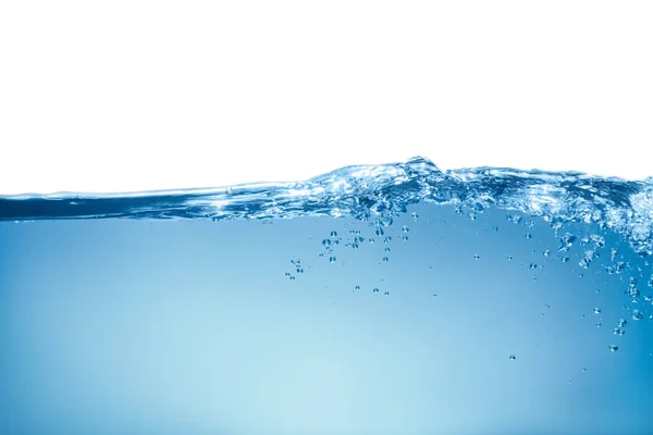 Tiszta Kék Víz Fröccsenése Fehér Alapon — Stock Fotó