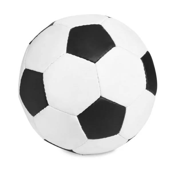 Beyazda Izole Edilmiş Yeni Futbol Topu Futbol Ekipmanları — Stok fotoğraf