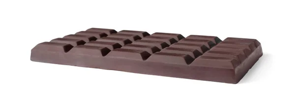 白で隔離されたおいしいダークチョコレートバー — ストック写真