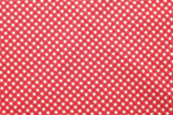Rood Geruite Tafelkleed Als Achtergrond Bovenaanzicht — Stockfoto
