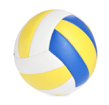 Beyazda izole edilmiş yeni deri voleybol topu