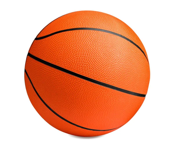 Новий Помаранчевий Баскетбольний Ізольований Білому — стокове фото