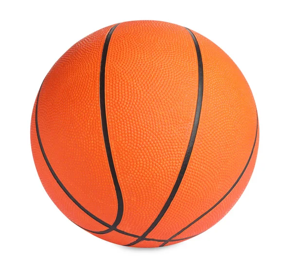 Neuer Oranger Basketballball Isoliert Auf Weiß — Stockfoto