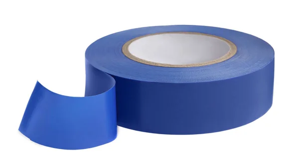Reel Blue Insulating Tape Isolated White — Photo