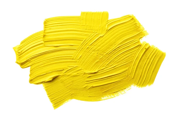 Желтые Мазки Белом Фоне Вид Сверху — стоковое фото