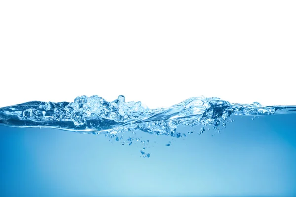 Spritzer Klares Blaues Wasser Auf Weißem Hintergrund — Stockfoto