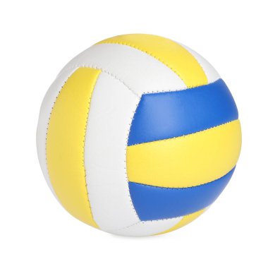 Beyazda izole edilmiş yeni deri voleybol topu