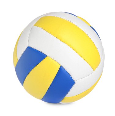 Beyazda izole edilmiş yeni deri voleybol topu