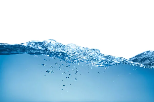Spritzer Klares Blaues Wasser Auf Weißem Hintergrund — Stockfoto