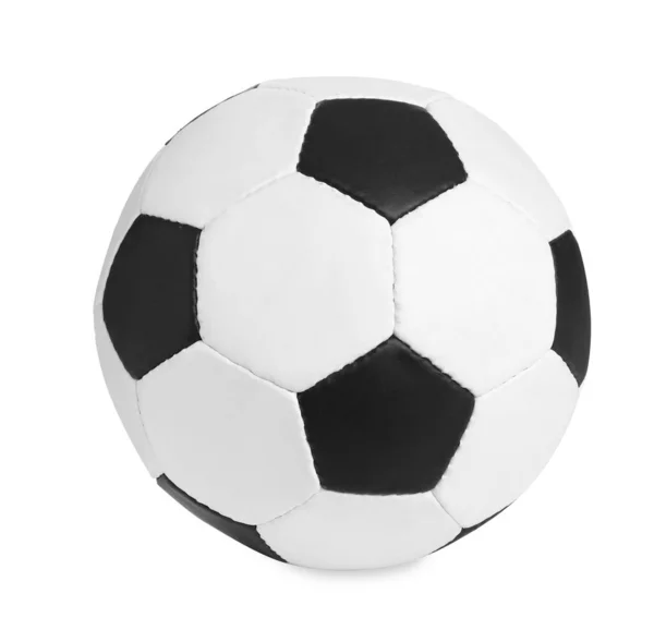 新しいサッカーボールは白で隔離された サッカー用具 — ストック写真