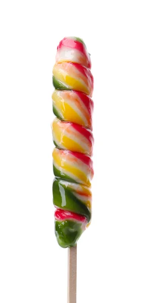 Stick Colorful Lollipop Swirl Isolated White — Fotografia de Stock