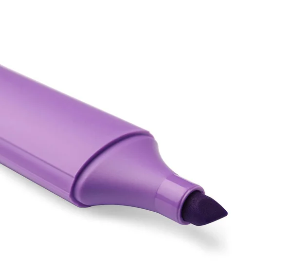 Heldere Violette Marker Geïsoleerd Wit Close — Stockfoto
