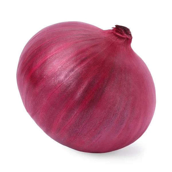 One Fresh Red Onion White Background — Fotografia de Stock