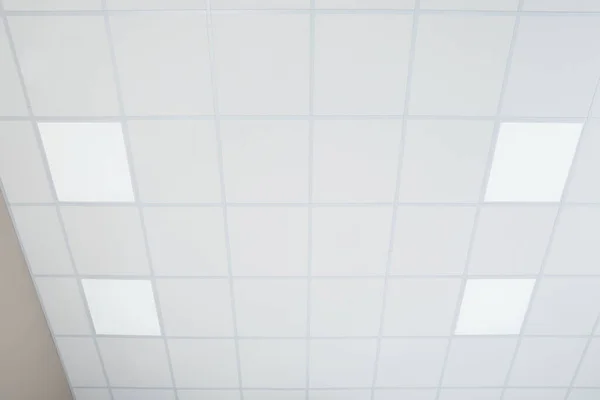 White Ceiling Modern Lighting Room Low Angle View — Zdjęcie stockowe
