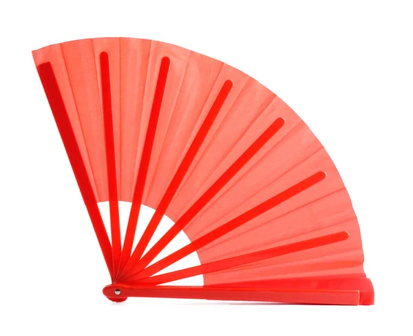 Ventilatore Mano Rosso Acceso Isolato Bianco — Foto Stock