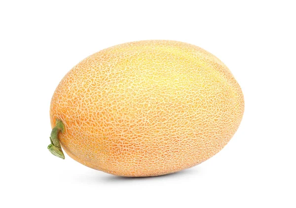 Hela Välsmakande Mogen Melon Isolerad Vit — Stockfoto