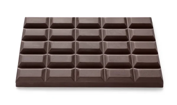 Délicieuse Barre Chocolat Noir Isolée Sur Blanc — Photo