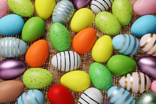 Mnozí Malovali Velikonoční Vajíčka Lopatku Ploché Snášky — Stock fotografie