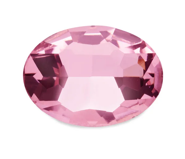 Vacker Rosa Ädelsten För Smycken Isolerade Vitt — Stockfoto