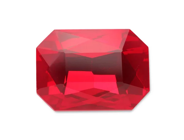 Piękny Czerwony Kamień Biżuterię Izolowane Białym Widok Góry — Zdjęcie stockowe