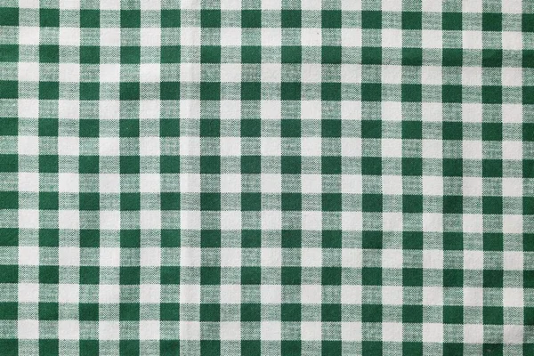 Green Checkered Tablecloth Background Top View — Stock Photo, Image