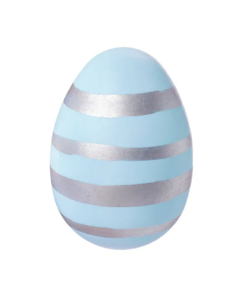 One Striped Easter Egg Isolated White — Stockfoto