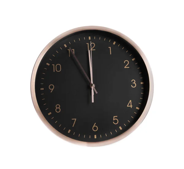 Stylish Analog Clock Isolated White New Year Countdown —  Fotos de Stock