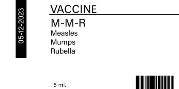 Kızamık Kabakulak Rubella Mmr Aşı Etiketi Tasarımı — Stok fotoğraf