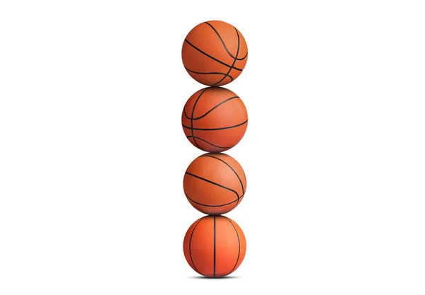 Hromada Basketbalových Míčků Bílém Pozadí — Stock fotografie