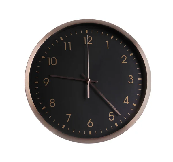Stylish Clock Isolated White Interior Element — Foto Stock