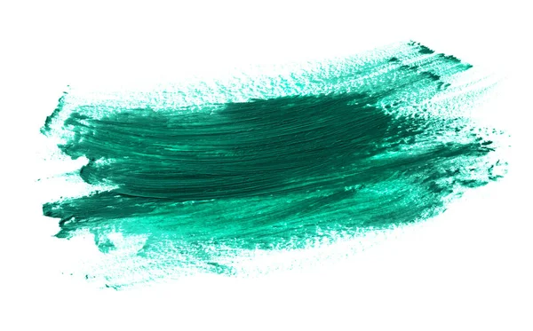 Dark Green Oil Paint Stroke White Background Top View — Stock Fotó