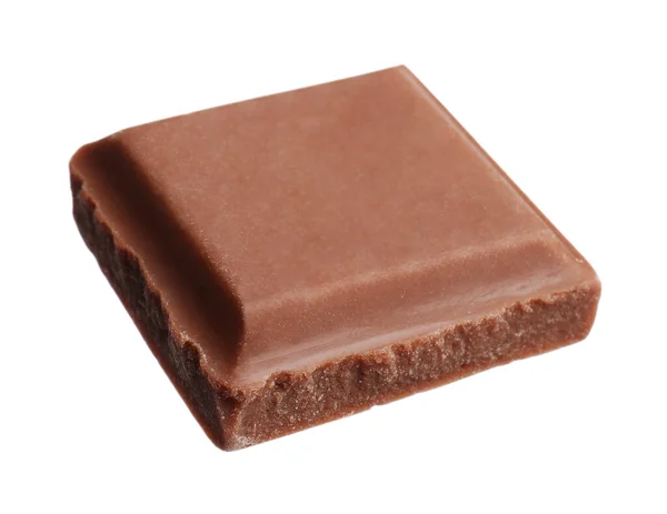 Egy Darab Finom Csokoládé Fehér Izolálva — Stock Fotó