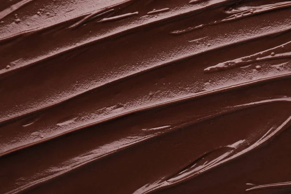 Deliciosa Pasta Chocolate Como Fundo Vista Superior — Fotografia de Stock