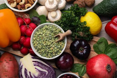 Masada farklı sebzeler var. Vejetaryen diyeti