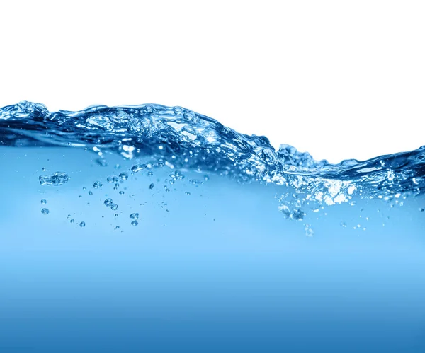 Splash Διαυγές Μπλε Νερό Γκρι Φόντο — Φωτογραφία Αρχείου