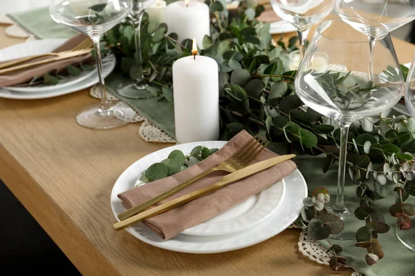 Stylish Elegant Table Setting Festive Dinner — Stock Photo, Image