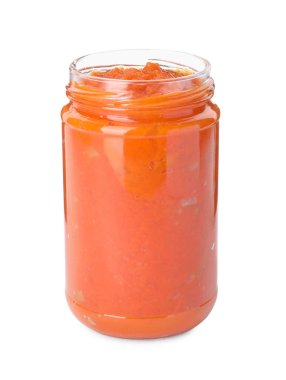 Beyaz balkabağı reçeli kavanozu.