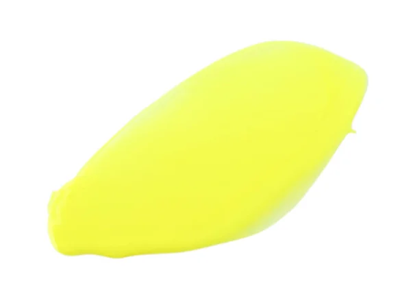 Žlutý Vzorek Barvy Bílém Pozadí Horní Pohled — Stock fotografie