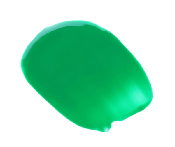 Grön Färg Prov Vit Bakgrund Ovanifrån — Stockfoto
