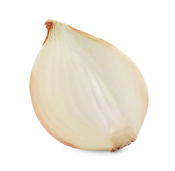 Taze Soğanın Yarısı Beyaz Üzerine Izole Edilmiş — Stok fotoğraf