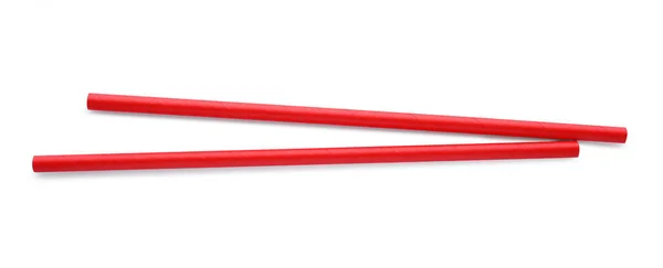 Red Paper Cocktail Straws White Background — Stock Photo, Image