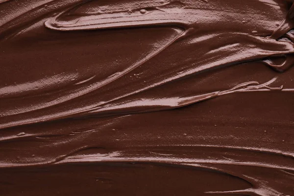 Deliciosa Pasta Chocolate Como Fundo Vista Superior — Fotografia de Stock