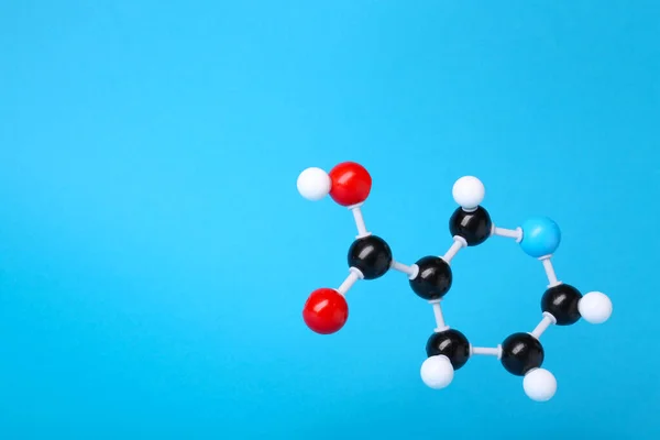 Μόριο Βιταμίνης Γαλάζιο Φόντο Χώρος Για Κείμενο Χημικό Μοντέλο — Φωτογραφία Αρχείου