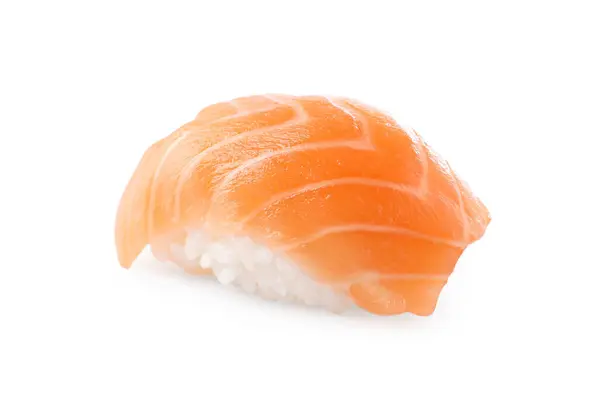 Delicious Nigiri Sushi Salmon Isolated White Stock Image