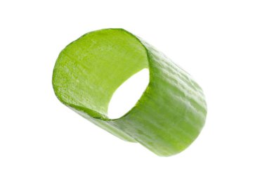 Piece of fresh green onion isolated on white